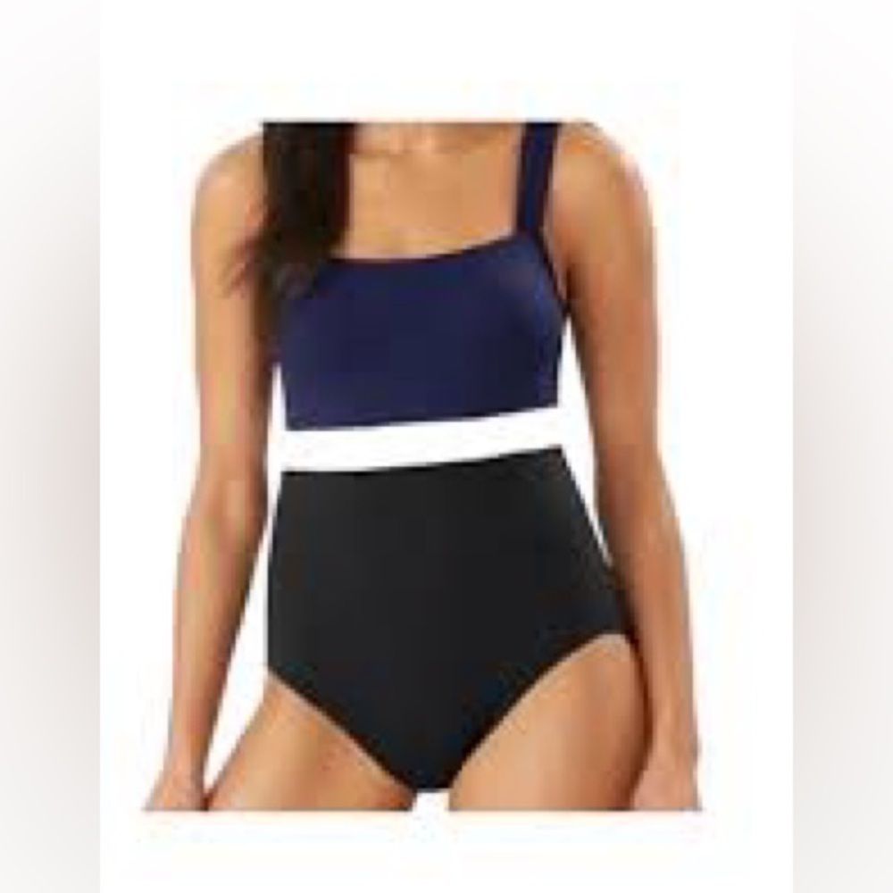 NWT Tommy Bahama Colorblock One Piece Tummy Control Swimsuit Summer Beach - Picture 4 of 11